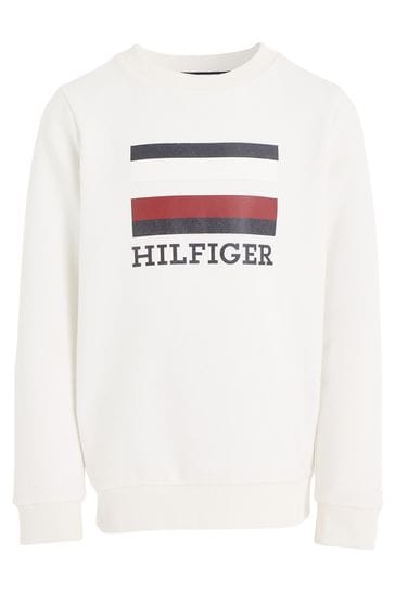 Hilfiger 2025 white sweatshirt