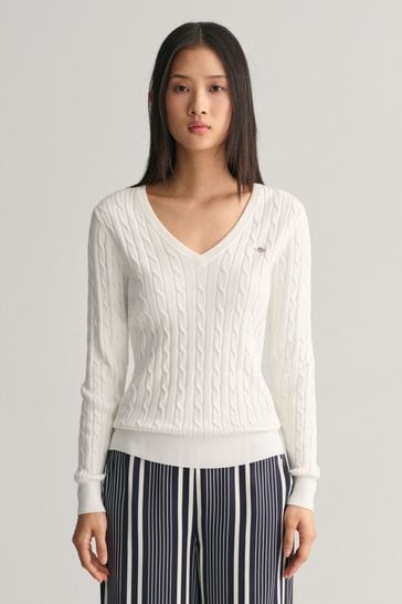 GANT Stretch Cotton Cable Knit Jumper