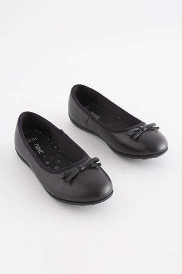 Black Standard Fit (F) School Leather Ballet Shoes