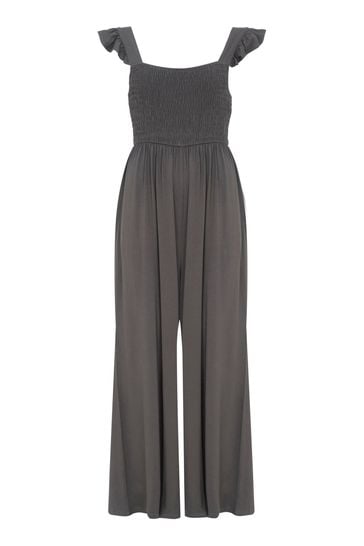 Buy Mint Velvet Green Khaki Ruffle Wide Leg Jumpsuit from Next