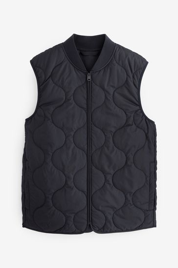 Buy Navy Blue Shower Resistant Quilted Bomber Gilet Liner from Next Denmark