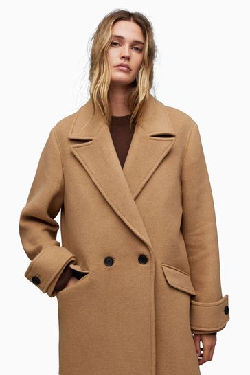Allsaints camel hot sale coat