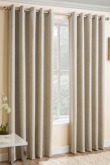 Enhanced Living Cream Vogue Ready Made Thermal Blockout Eyelet Curtains