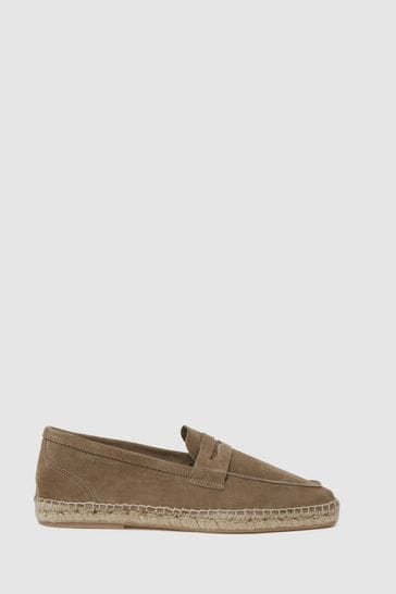 Reiss Stone Espadrille Suede Summer Shoes