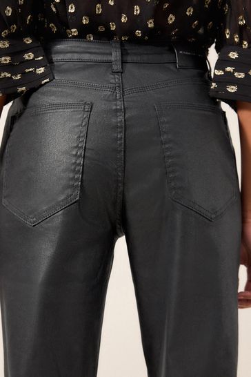 Leather on sale mom jeans