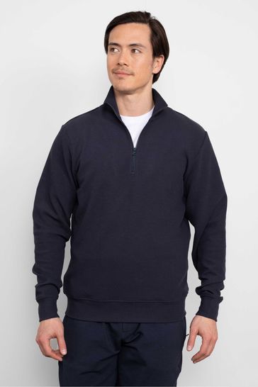 Half zip navy sweatshirt outlet