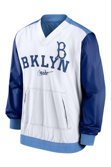 Buy Nike White Brooklyn Dodgers Rewind Warm Up Pullover Jacket