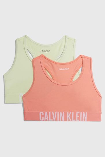 Calvin Klein Girls Green Intense Power Bralettes 2 Pack
