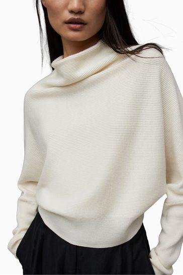 Buy AllSaints White Crop Ridley Jumper from Next Kuwait