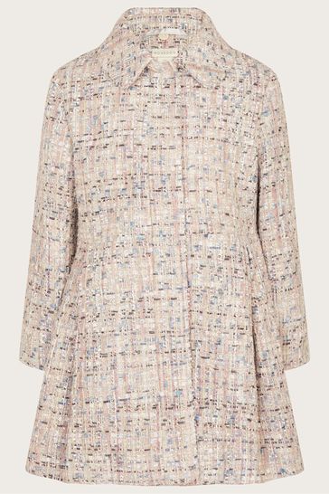 Monsoon Blue Sparkle Tweed Coat