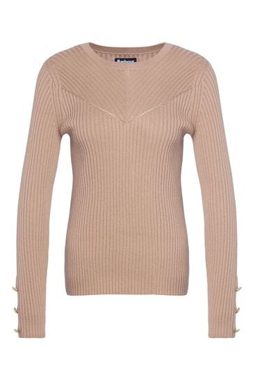 Barbour t shirt womens Brown sales