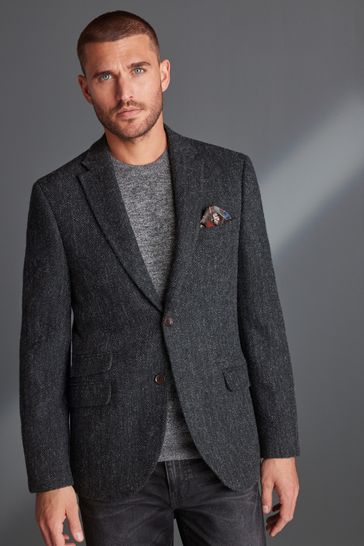 Wool grey blazer top