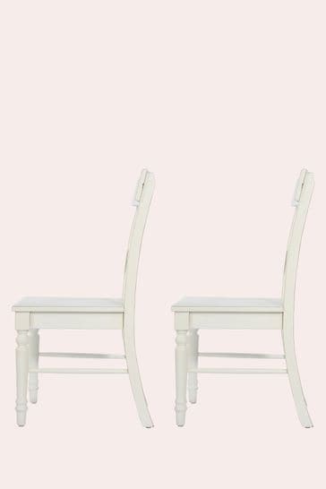 Laura Ashley Set of 2 White Dorset Dining Chairs