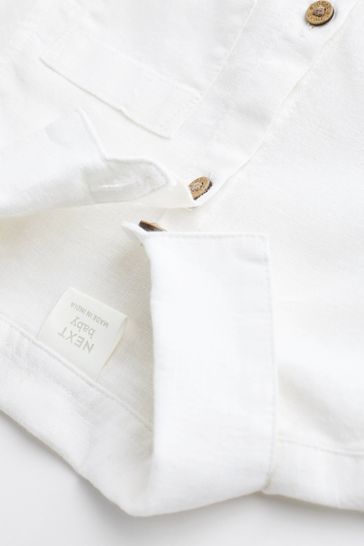 Buy White Woven Linen Mix Shirt Baby Bodysuit from Next USA