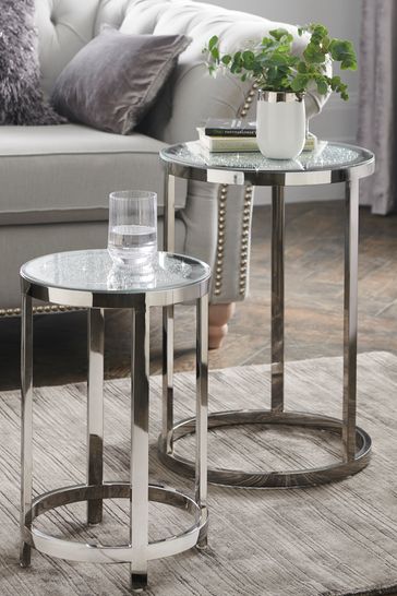 Mirrored nest hotsell of tables next
