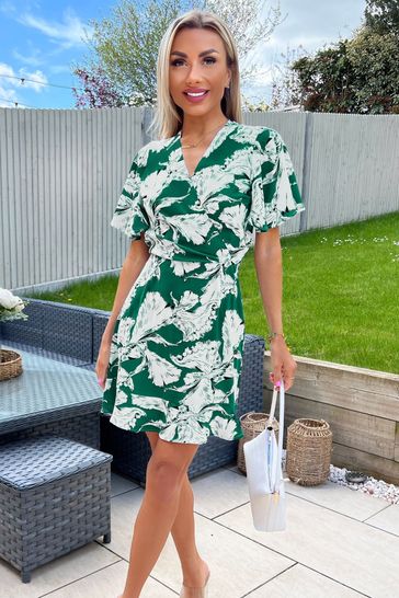 Ax paris 2025 green floral dress