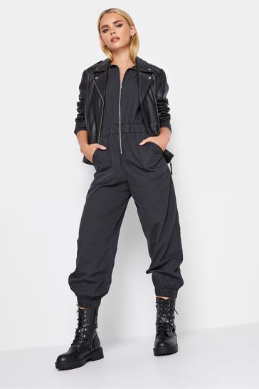 Zipper front long sleeve jumpsuit deals