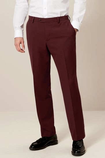 Brick Red Slim Fit Motionflex Stretch Suit: Trousers