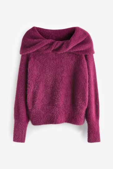 Fluffy online bardot jumper