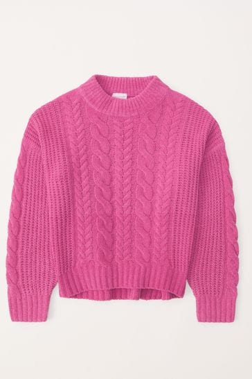 Abercrombie & Fitch Pink Cable Knit Jumper