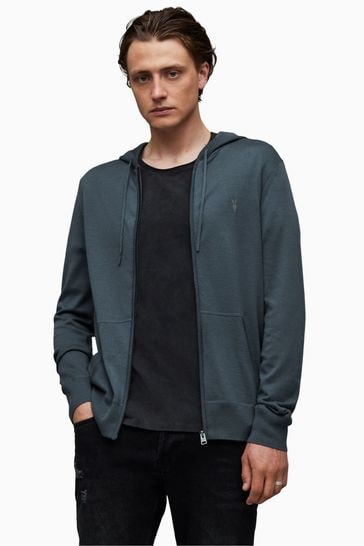 Buy AllSaints Blue Mode Merino Zip Hoodie from Next Ireland