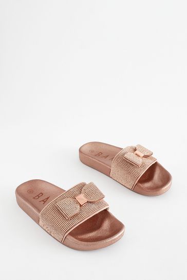 Baker by Ted Baker Girls Diamanté Sliders with Bow