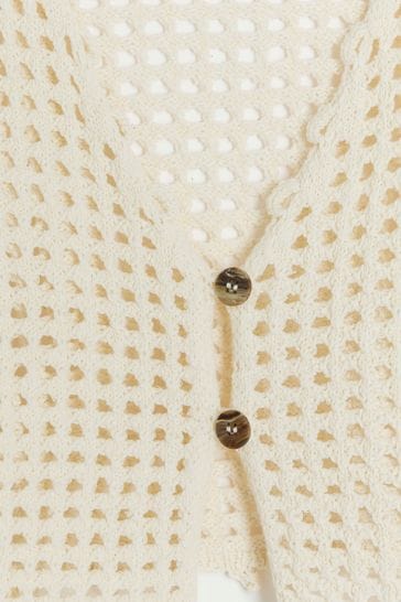 River Island Brown Girls Open Stitch Cardigan
