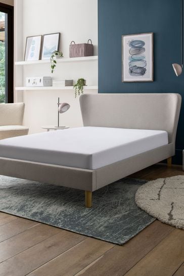 Grey tweed outlet winged tufted bed