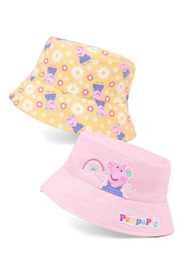 Vanilla Underground Pink/Yellow Kids Peppa Pig Reversible Bucket Hat