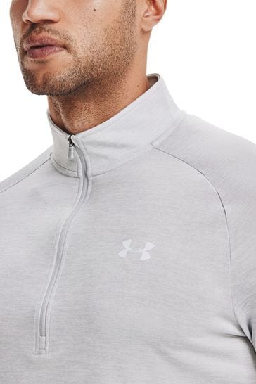 Buy Under Armour Cloud Grey Tech Quarter Zip Fleece from Next Bahrain