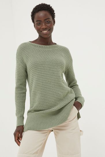 FatFace Green Freya Tunic Jumper