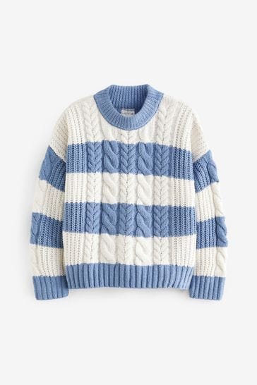 Abercrombie & Fitch Blue Cable Knit Jumper