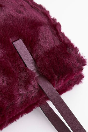 Burgundy fur bag discount