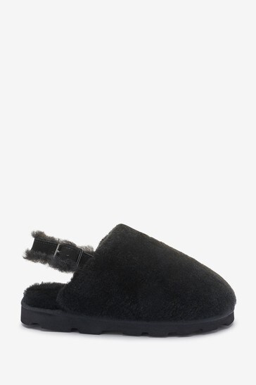 Black Collection Luxe Shearling Mule Slippers