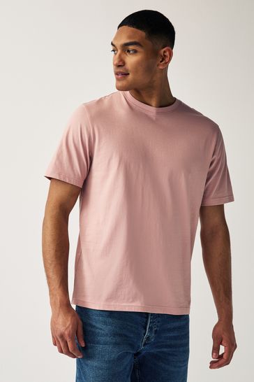 Pink Regular Fit Essential Crew Neck T-Shirt
