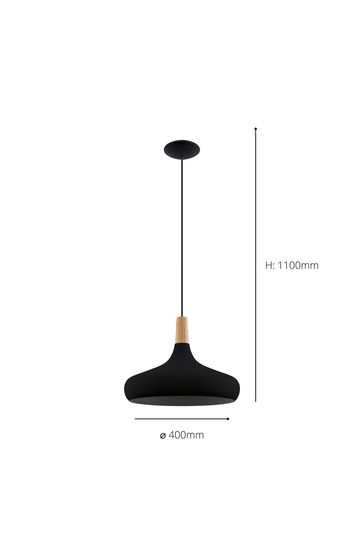 Eglo Black Sabinar IP20 Steel 400mm Modern Pendant