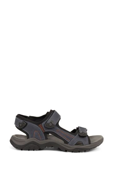 Pavers Blue Leather Walking Sandals