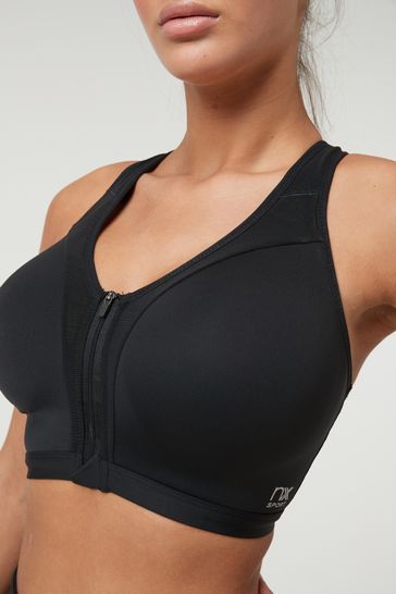 Buy Black Next Active Sports High Impact Zip Front Bra from Next India