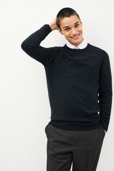 Black crew shop neck jumpers