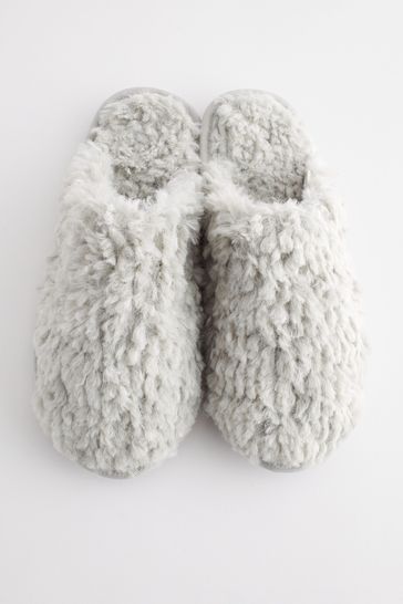 Grey mule slippers outlet