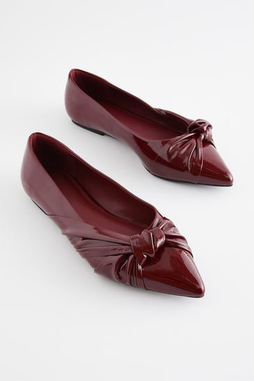 Berry Red Forever Comfort® Asymmetric Bow Point Toe Shoes