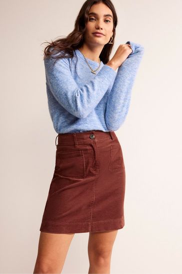 Boden Brown Estella Cord Mini Skirt