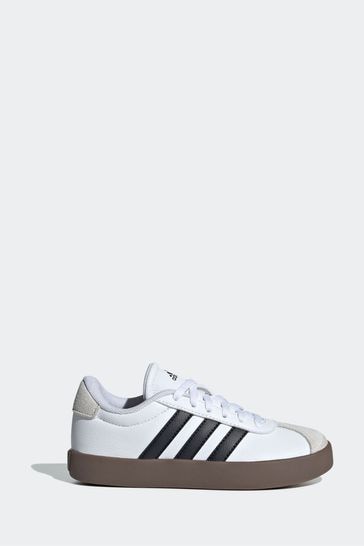 adidas White Black Sportswear Vl Court 3.0 Kids Trainers