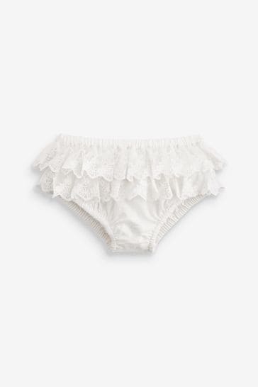 White Baby Lace Frill Knickers (0mths-2yrs)