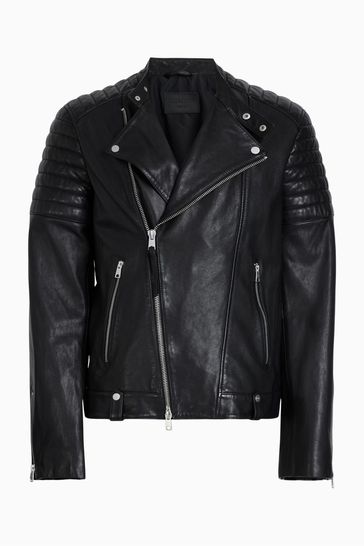 Buy AllSaints Black Silas Biker Jacket from Next Luxembourg