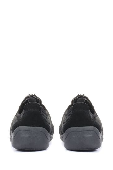 Pavers Black Regular Fit Pavers Ladies Casual Zip Up Trainers