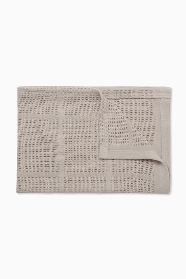 MORI Brown Soft Cotton & Bamboo Cellular Baby Blanket