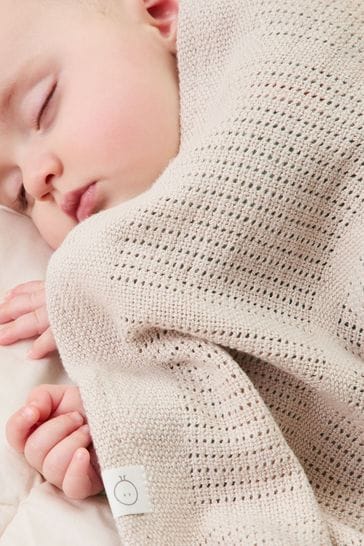 MORI Brown Soft Cotton & Bamboo Cellular Baby Blanket