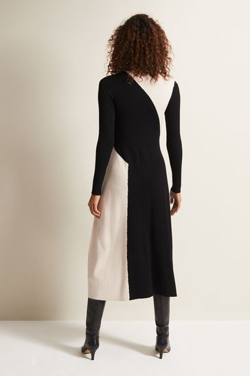 Phase Eight Natural Multi Julie Ribbed Fit And Flare Midi Dress