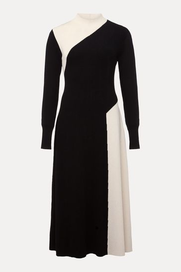 Phase Eight Natural Multi Julie Ribbed Fit And Flare Midi Dress